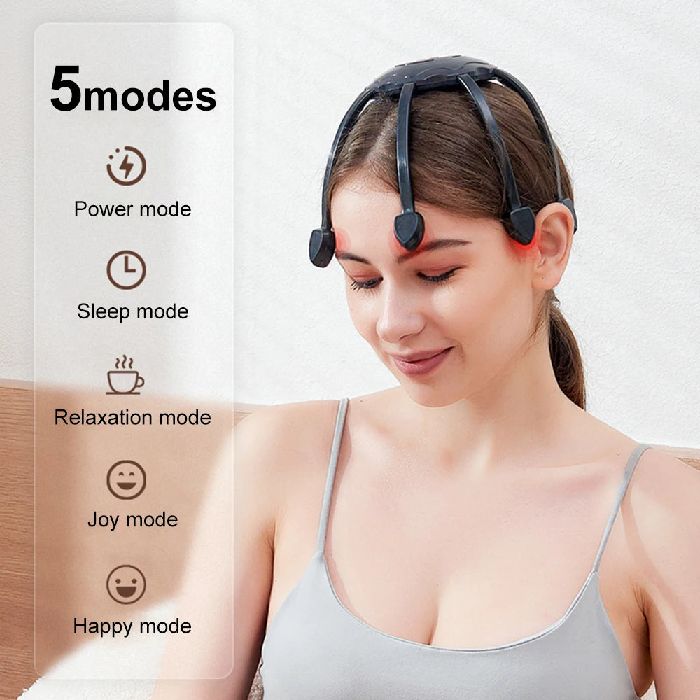 Electric Head Massager 5 Modes Vibration Octopus Claw Scalp Massager Relief Head Fatigue Improve Sleep Relaxation Head
