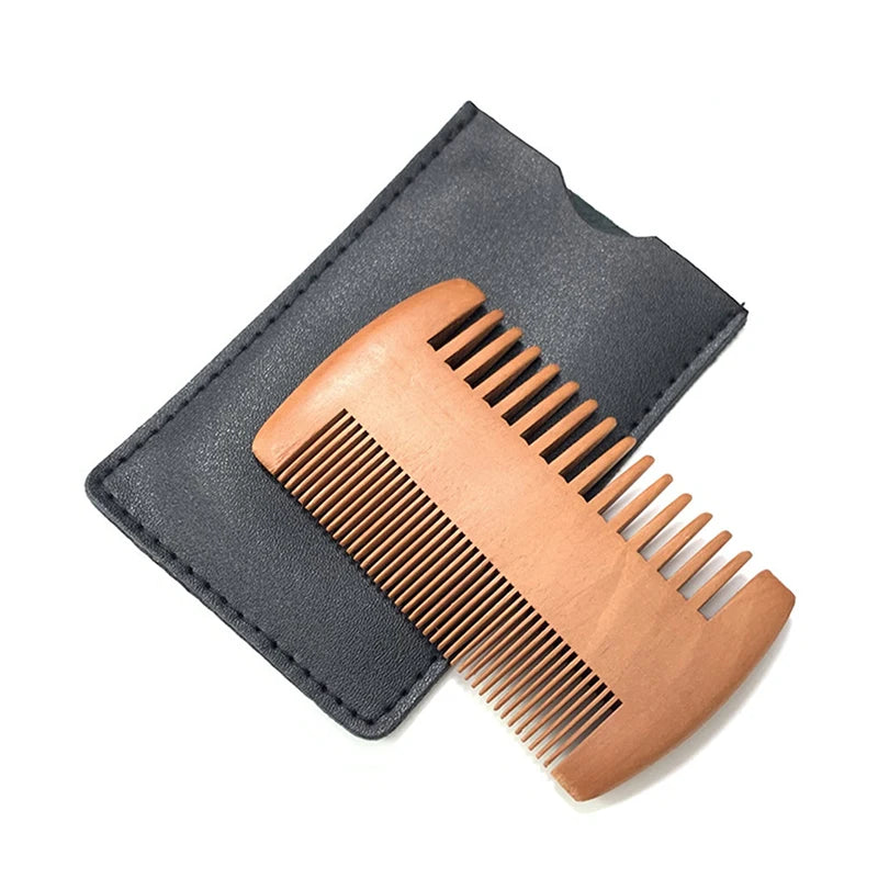 Wooden Hair Brush & Beard Comb Set