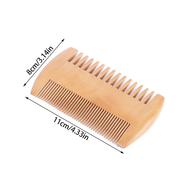 Wooden Hair Brush & Beard Comb Set