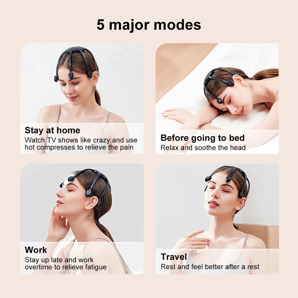 Electric Head Massager 5 Modes Vibration Octopus Claw Scalp Massager Relief Head Fatigue Improve Sleep Relaxation Head