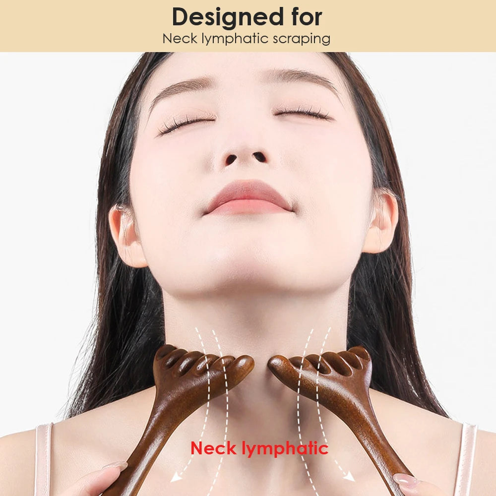Wooden Meridian Massage Comb Anti-static - Promote Blood Circulation Hair & Body