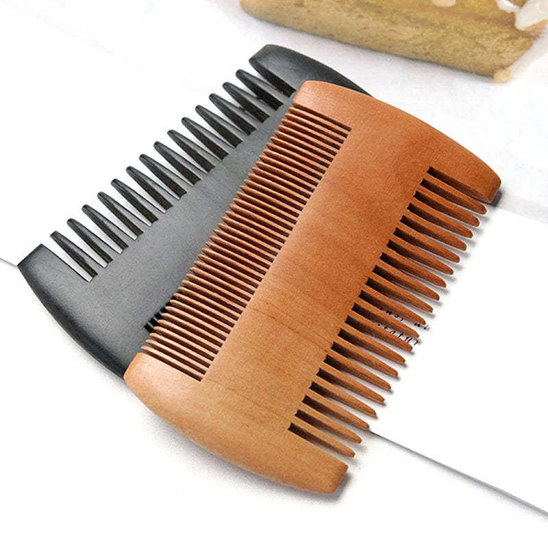 Wooden Hair Brush & Beard Comb Set