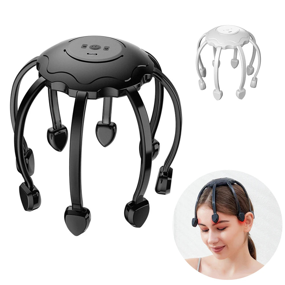 Electric Head Massager 5 Modes Vibration Octopus Claw Scalp Massager Relief Head Fatigue Improve Sleep Relaxation Head