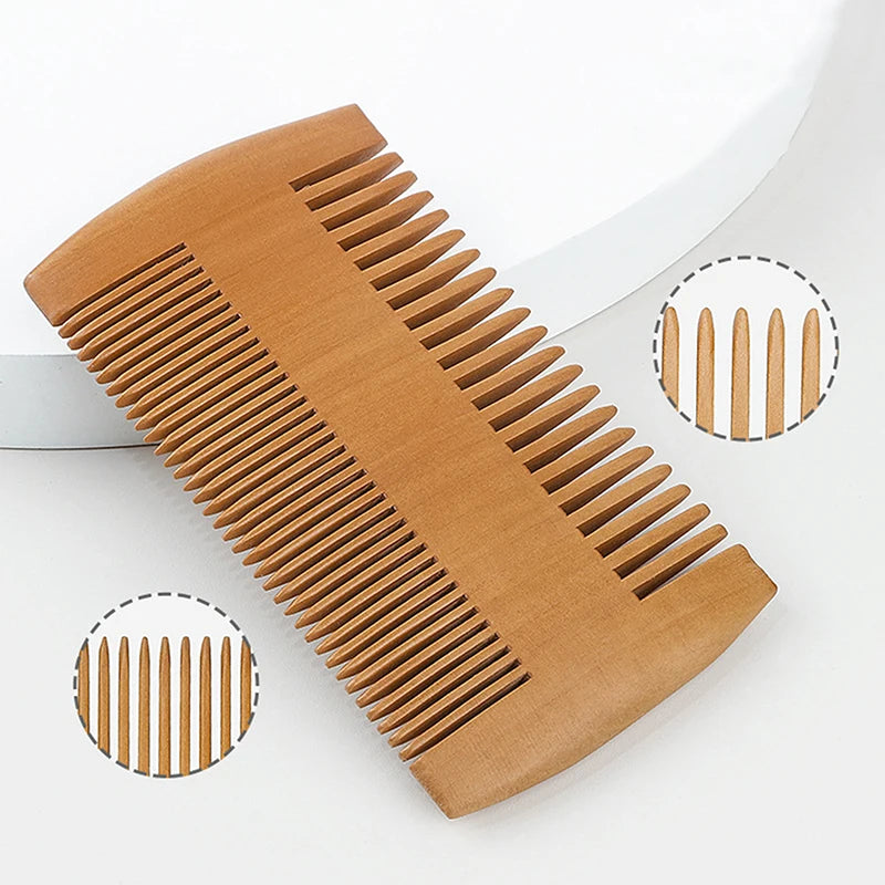 Wooden Hair Brush & Beard Comb Set