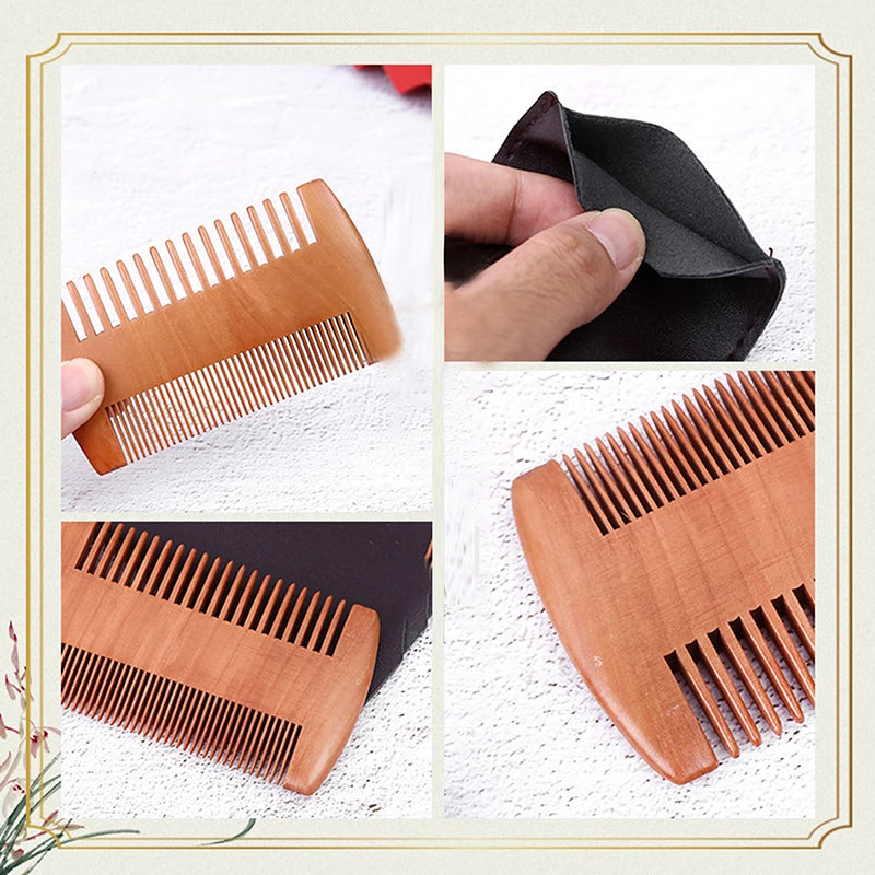Wooden Hair Brush & Beard Comb Set