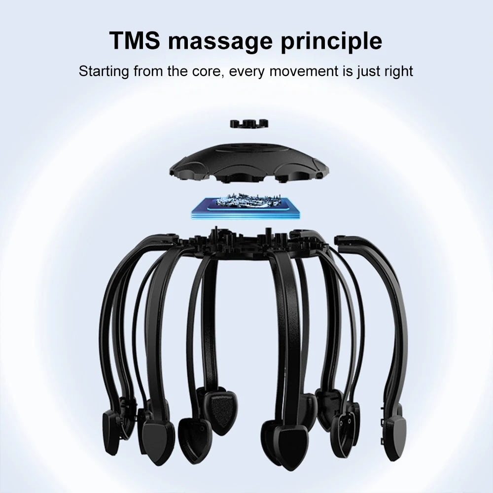 Electric Head Massager 5 Modes Vibration Octopus Claw Scalp Massager Relief Head Fatigue Improve Sleep Relaxation Head