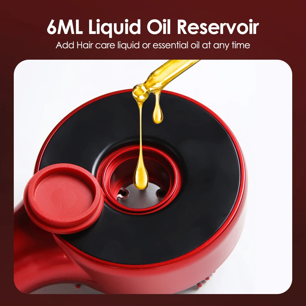 All-in-One Electric Scalp Massage Comb wth LED Light Therapy and Oil Applicator